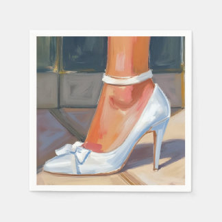 Servilleta De Papel White Bridal Heels Wedding