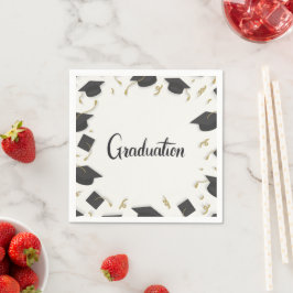 Servilleta De Papel White Cap & Confetti Graduation