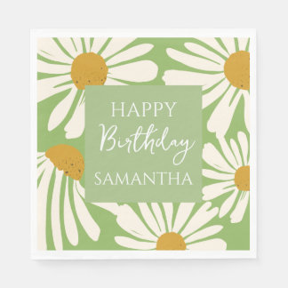 Servilleta De Papel White Daisy Blooms – Floral Garden Birthday
