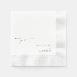 Servilleta De Papel White Forever You Gold Boda Coctail