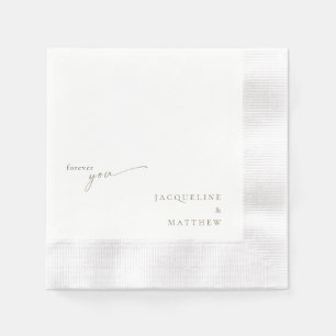 Servilleta De Papel White Forever You Gold Boda Coctail