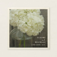 White Hydrangeas Mason Jar Boda