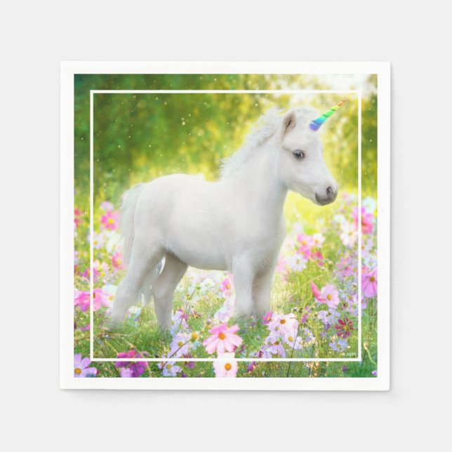 Servilleta De Papel White Pony Unicorn (Anverso)