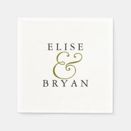 Servilleta De Papel White Simple Modern Elegant Wedding Napkin