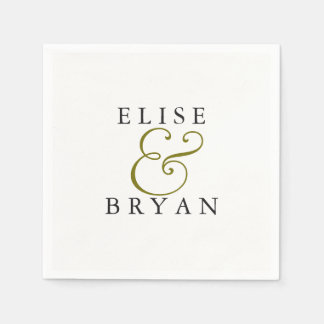 Servilleta De Papel White Simple Modern Elegant Wedding Napkin