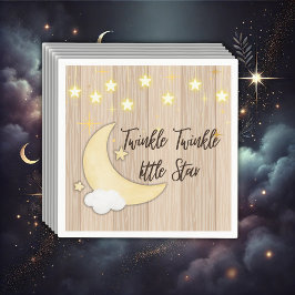 Servilleta De Papel White Wood Twinkle Twinkle Little Star Baby Shower