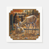 Whitetail Deer Doe y Fawn Otoño