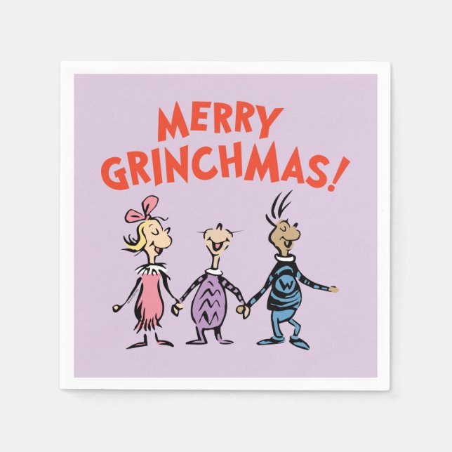 Servilleta De Papel Whos Holding Hands Merry Grinchmas (Anverso)