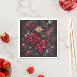 Servilleta De Papel Wiccan Night Sky Poinsettia Decoupage Napkins