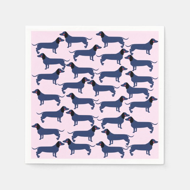 Servilleta De Papel Wiener Dog Paper Napkins (Anverso)