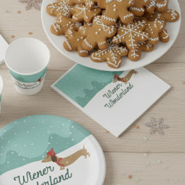 Servilleta De Papel Wiener Wonderland Dachshund Navidad Doxie