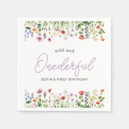 Servilleta De Papel Wild and Onederful Wildflower 1st Birthday