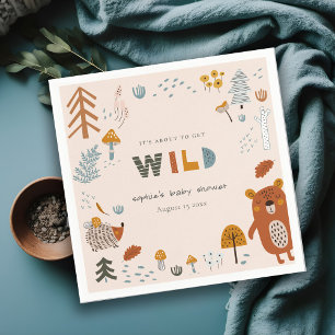 Servilleta De Papel Wild Dusky Rubor Woodland Animals Baby Shower