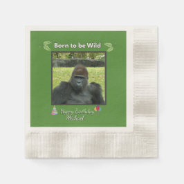Servilleta De Papel Wild Gorilla Jungle Birthday Design