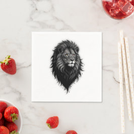 Servilleta De Papel Wild Grace: impresionante retrato de un león