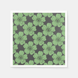 Servilleta De Papel Wild Green Rosas Chalkboard
