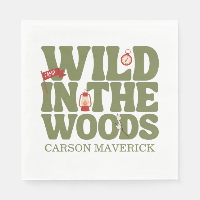 Servilleta De Papel Wild In The Woods Kids Birthday (Anverso)