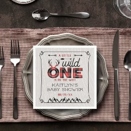 Servilleta De Papel Wild One Boys Rustic Plaid Lumberjack Baby Shower