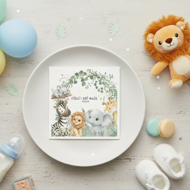 Servilleta De Papel Wild One Cute Safari Jungle Animals Boy Baby Showe (Subido por el creador)