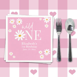 Servilleta De Papel Wild One Daisy First Birthday Party – Boho Floral