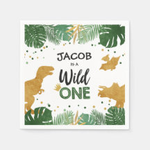 Wild One Gold Dinosaur Boy Birthday Safari