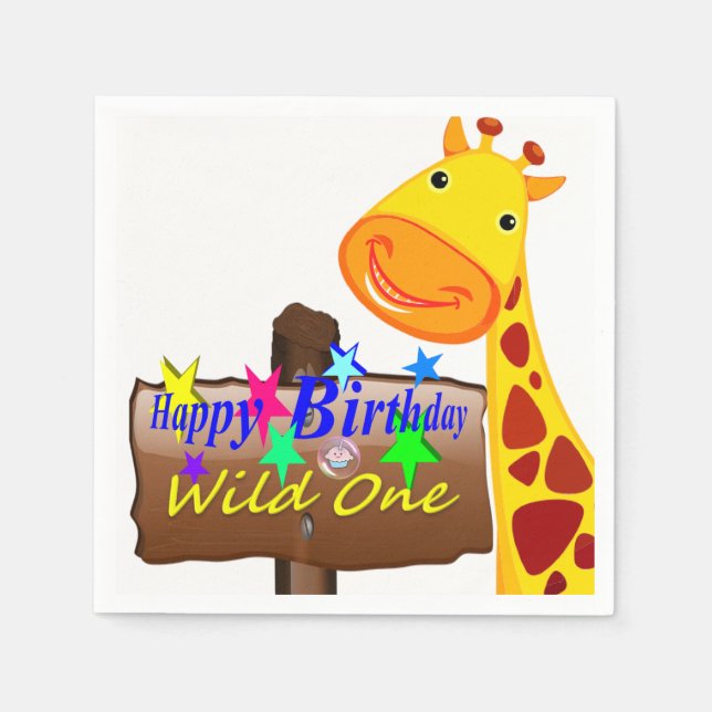 Servilleta De Papel Wild One Happy Birthday Paper Napkins (Anverso)