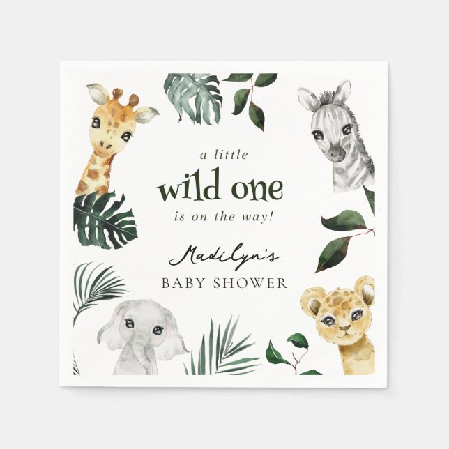 Servilleta De Papel Wild One Jungle Baby Shower (Anverso)