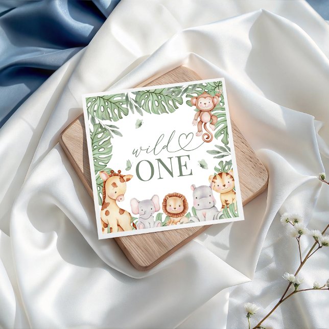 Servilleta De Papel Wild One Jungle Birthday Napkin (Subido por el creador)