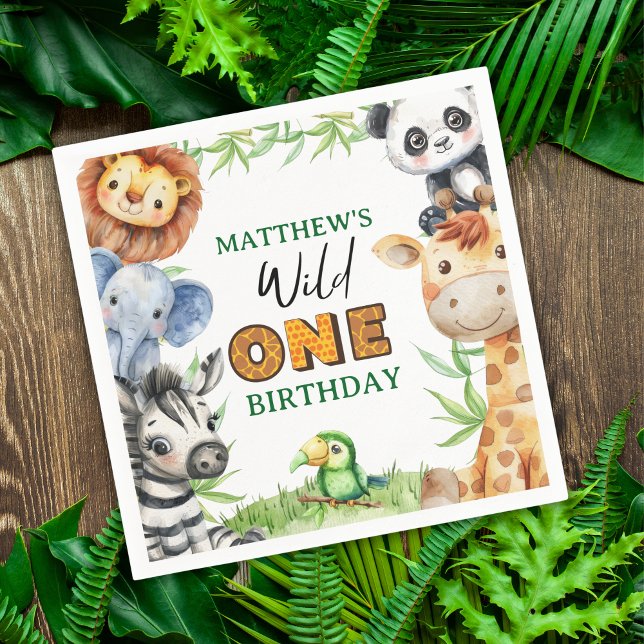 Servilleta De Papel Wild One Jungle Safari 1st birthday  (Subido por el creador)