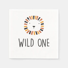 Servilleta De Papel Wild one Lion Napkins cumpleaños
