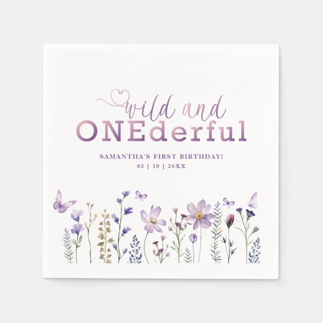 Servilleta De Papel Wild ONE Maravillosas Napkins Fiesta de cumpleaños (Anverso)
