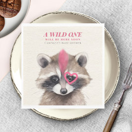 Servilleta De Papel Wild One Mohawk Raccoon Baby Shower