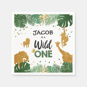Servilleta De Papel Wild One Paper Napkins Zoo Wild Jungle Animales