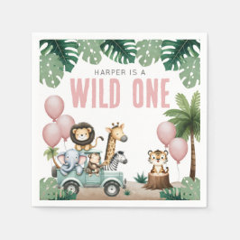 Servilleta De Papel Wild One Pink Safari 1st Birthday