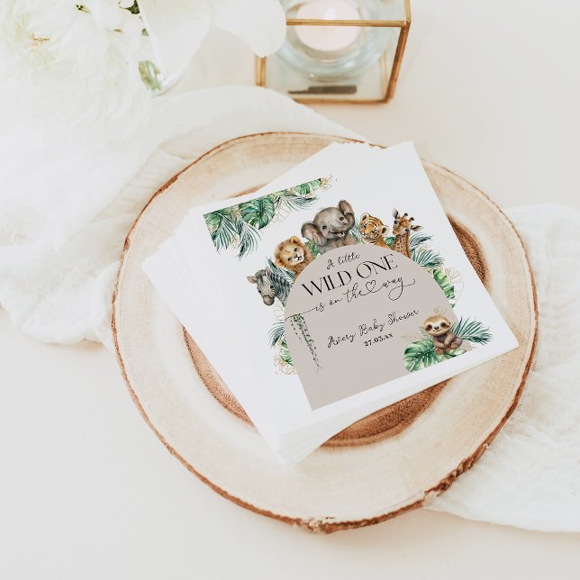 Servilleta De Papel Wild One Safari Animal Jungle Baby Shower moderno (Subido por el creador)