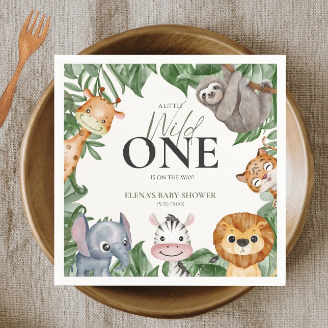 Servilleta De Papel Wild One Safari Animals Baby Shower (Subido por el creador)