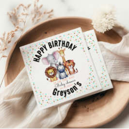 Servilleta De Papel Wild One Safari Animals Baby Shower