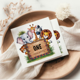 Servilleta De Papel Wild One Safari Animals Baby Shower
