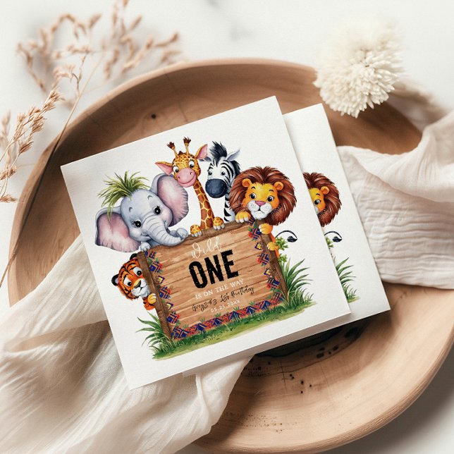 Servilleta De Papel Wild One Safari Animals Baby Shower (Subido por el creador)