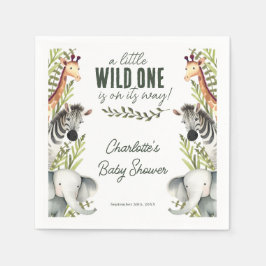 Servilleta De Papel Wild One Safari Animals Baby Shower