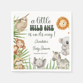 Servilleta De Papel Wild One Safari Animals Boy Baby Shower
