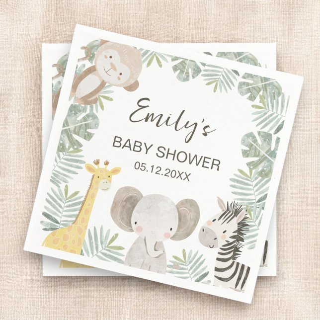 Servilleta De Papel Wild One Safari Baby Shower Welcome Sign (Subido por el creador)