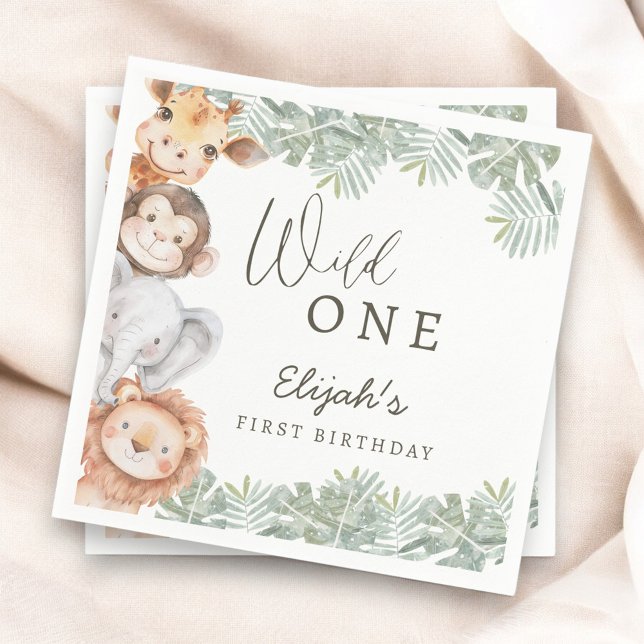 Servilleta De Papel Wild One Safari Boy's 1st Birthday (Subido por el creador)