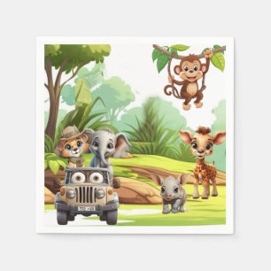 Servilleta De Papel Wild One Safari Jungle Animal Servilletas de Papel
