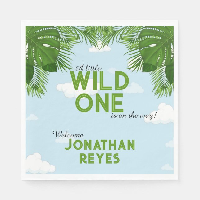 Servilleta De Papel Wild One Safari Jungle Baby Shower Napkins (Anverso)