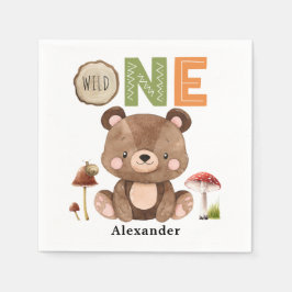 Servilleta De Papel Wild One Woodland Bear Napkins