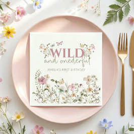 Servilleta De Papel Wild & Onederful Wildflower 1st Birthday Party