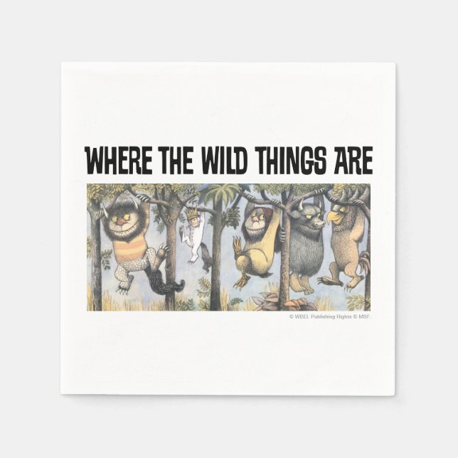 Servilleta De Papel Wild Things and Max Swinging From Trees (Anverso)