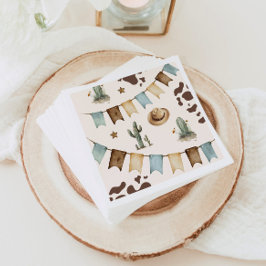 Servilleta De Papel Wild West Boy First Rodeo Primer fiesta de cumplea