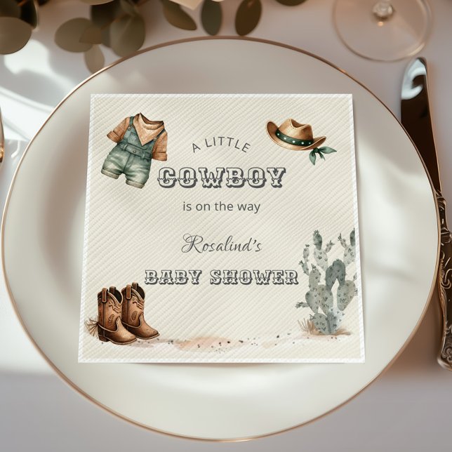 Servilleta De Papel Wild West Cowboy Baby Shower (Subido por el creador)
